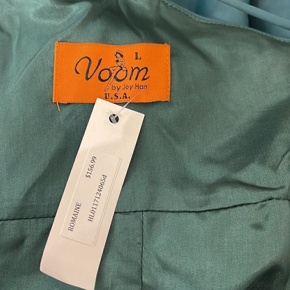 Voom by‎ Joy Han Teal Taffeta One Shoulder Dress Size women’s large - Picture 5 of 6